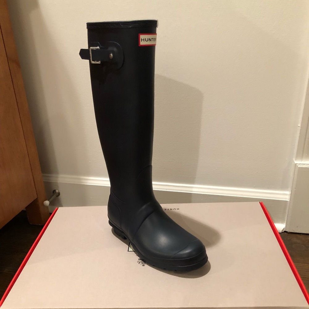 Tall Navy Blue Hunter Boots